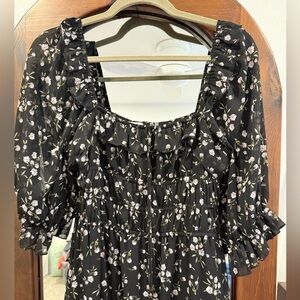 Row A black floral dress